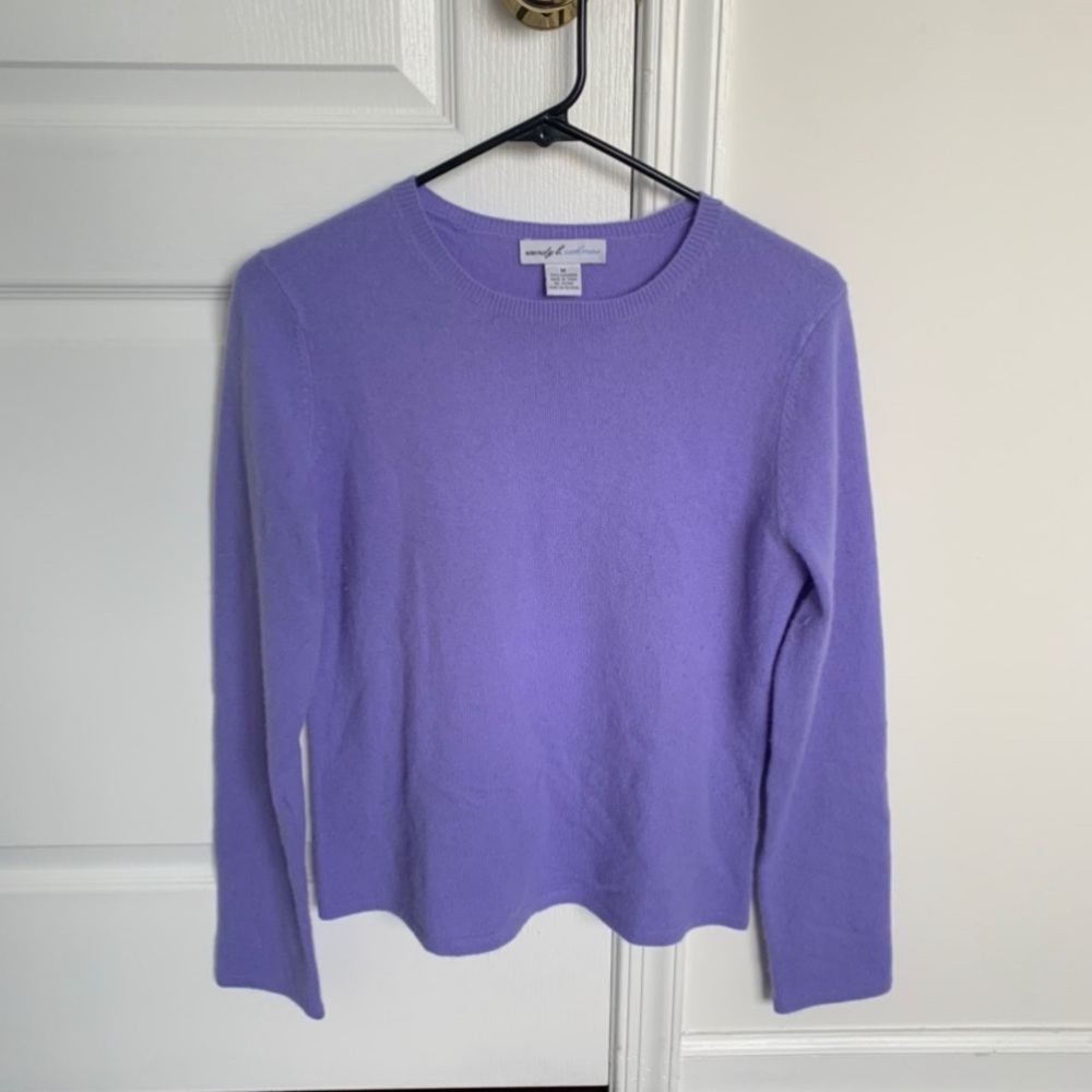 Lilac medium long-sleeve Wendy B. Cashmere Sweater